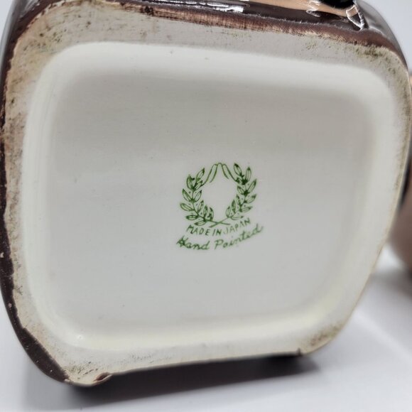 Vintage Hand Painted Japan Grandparents Creamer & Sugar Bowl Set - Picture 5 of 15